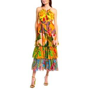 FARM Rio Mixed Print Tiered Maxi Dress